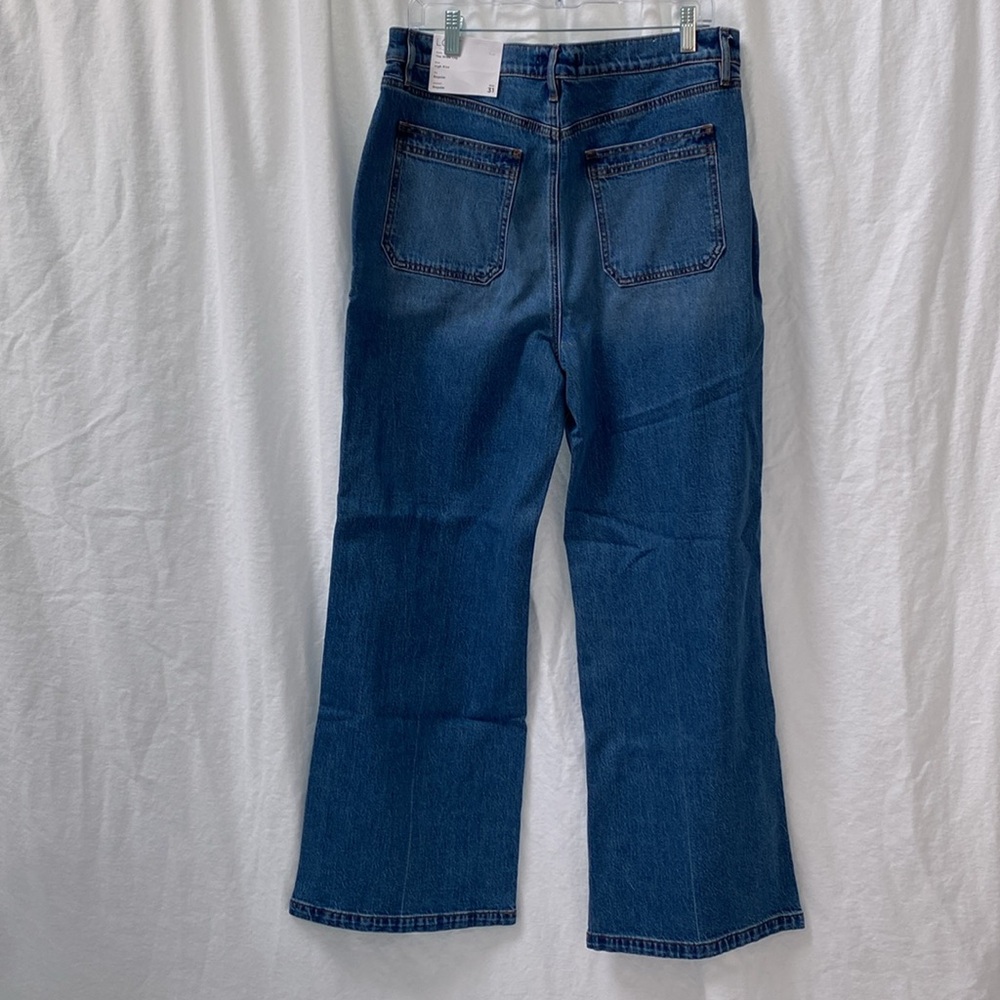 Ann Taylor Loft High Rise Wide Leg Jeans with Sailor motif buttons - Picture 2 of 6